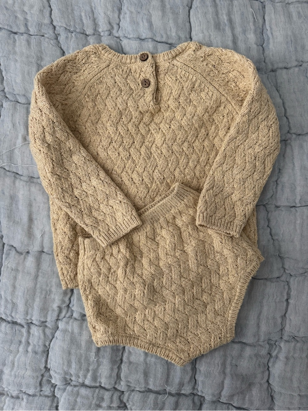 Quincy Mae Baby/Toddler Cable Knit Sweater Set - Pale Yellow